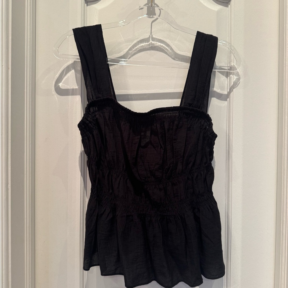 NWT H&M Black Textured Peplum Tank – Size M